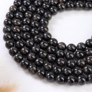 Cuentas Redondas de Astrophyllite Hornblende Natural, Cuentas con Poder Curativo para la Fabricación de Joyas, Pulseras y Collares, Gran Venta 15 - Product Image 4