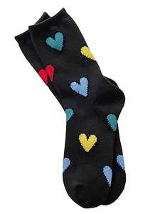 ODM personalizado cómodo algodón Crew calcetines para mujer todos los días antibacteriano Jacquard patrones de corazón transpirable JZVINA calcetines diarios - Product Image 2