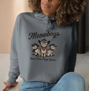 เสื้อฮู้ดครอปสำหรับผู้หญิง Meowboys - เสื้อผ้าสำหรับคนรักแมวที่มีสไตล์และสวมใส่สบาย - Product Image 3