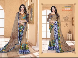 Sari con blusa para mujer que le da un aspecto elegante en la oficina, bodas, fiestas, festivales, la vida diaria y en todas las ocasiones. Muy de moda. - Product Image 3