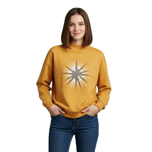 Sudadera de cuello alto para mujer, de invierno, manga regular, tejida, forro polar, 100% algodón, holgada, informal, lisa, ecológica - Product Image 1