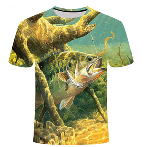 Camisetas de pesca de manga corta con cuello redondo y protección UV para hombre, diseño personalizado por sublimación, al por mayor. - Product Image 4