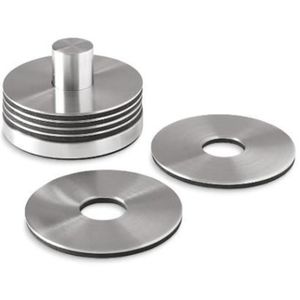 Sous-verres en acier inoxydable en gros |   Sous-verres en métal durables pour restaurants et hôtels |   Ensemble de dessous-de-verre personnalisables pour bureau - Product Image 1