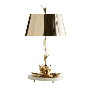 Lámpara de Mesa Moderna Cromada con Pantalla Cónica de Tela Blanca, E26 LED, Control de Interruptor, Luz Decorativa de Gran Tamaño - Product Image 2