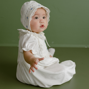 2pcs Hiver Velours pour Onesies Set pour Bébé Filles Fait à la Main Bonnet & Barboteuse Body Brodé Combinaisons Nouveau-Né Vêtements-Grace - Product Image 5