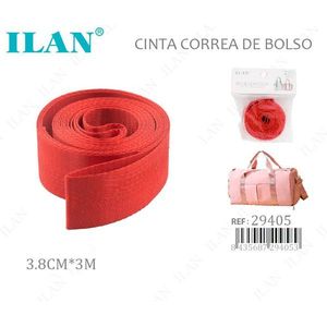 Cinghia in tessuto Ilan 3,8 cm x 3 m rossa per la creazione di borse - Product Image 1