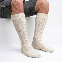 Chaussettes traditionnelles Trachten pour hommes, Oktoberfest, bavaroises, 100% coton respirant, chaussettes d'été Kniebundsocken pour Lederhosen