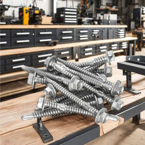 Self-Drilling Screws Integr. Metal Washer Head Zinc & Hot-Dip Galvanized Carbon Steel Metric/Inch Standard Thread Class 8 - Product Image 1