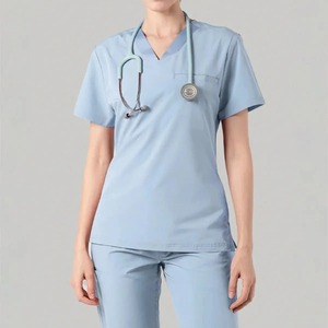 เสื้อสครับทางการแพทย์สีดำคอวี รุ่น Ametrine Surgical Class III แขนสั้น ชุดยูนิฟอร์มคลินิกทันตกรรม ชุดทำงานโรงพยาบาล - Product Image 4