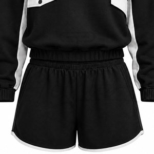 Ensemble de survêtement décontracté d'été personnalisé pour femme, brodé, 2 pièces, en coton, unisexe, avec t-shirt à manches longues et short, séchage rapide - Product Image 5