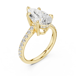 Anillo de Oro de 14K con Diamante Cultivado en Laboratorio de Corte Pera de 4 CT, Certificado IGI, VS1, Color E, para Boda, Compromiso o Aniversario - Product Image 4