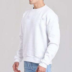 Pull-over col rond en coton 100 % pour homme, tricot uni, personnalisable OEM, vente en gros - Product Image 4
