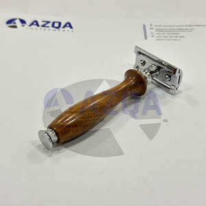Rasoir de sécurité à double tranchant avec manche en bois de qualité supérieure, rasoir manuel classique en acier inoxydable pour hommes - Product Image 4