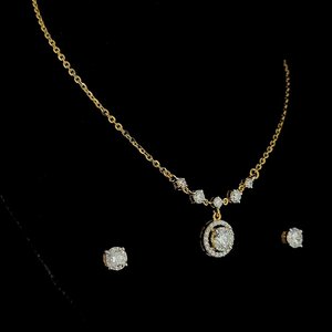 Collar de joyería de oro de 18 quilates premium con colgante de diamante cultivado en laboratorio de 1 quilate, corte redondo, azul vivo VVS1, cadena de oro de 18 pulgadas, regalo para ella. - Product Image 2