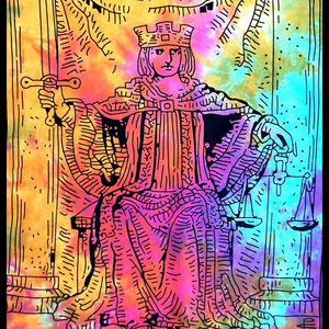 Póster de algodón impreso Tarot Card Table Cover Small Justice Bohemian Multi-Color tapiz colgante de pared de consignadores indios - Product Image 1