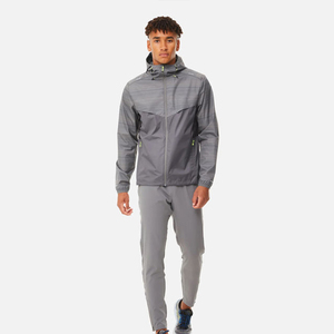 Nuevo Diseño 2026 Conjunto Deportivo para Hombre en Rojo y Gris con Bloques de Color, Chaqueta Deportiva con Cierre de Cremallera, Ropa Deportiva de Verano a Prueba de Viento de Poliéster - Product Image 1