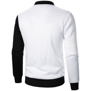 Chaqueta de hombre tipo cárdigan con cremallera, tejida transpirable de mezcla de poliéster, cuello alto, bloques de color, estilo casual, de fábrica OEM, para comercio transfronterizo - Product Image 2