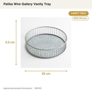 Bandeja Decorativa de Hierro Galvanizado Natural Hecha a Mano de 25 cm con Borde Abierto Tipo Jaula, para Decoración del Hogar y Uso en Hoteles - Product Image 3