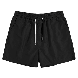 Pantalones Cortos Deportivos para Hombre, Color Negro Sólido, de Secado Rápido, con Cordón Ajustable, Tejido de Poliéster, Cintura Media, Calidad Premium, Hechos a Medida - Product Image 1