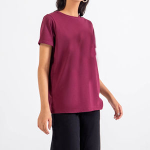T-shirt ample et décontracté pour femme, col rond, épaules dénudées, qualité supérieure OEM 2026 - Product Image 4