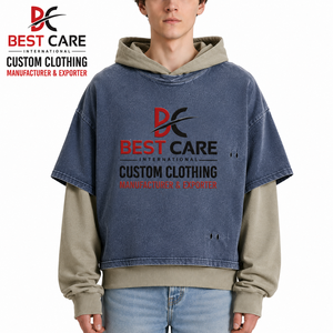 Camiseta con Capucha Personalizada al por Mayor, Sudadera Oversize de Algodón Estilo Urbano para Hombre, OEM ODM Marca Privada - Product Image 4