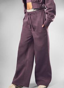 Pantalones de chándal de algodón polar para mujer al por mayor, de invierno, para gimnasio, joggers de pierna ancha que combinan con todo - Product Image 5