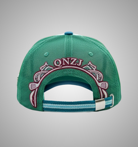 Custom High Quality Embroidered Trucker <b>Hat</b> White Green Blue Mesh Panel Casual Cap Adjustable Unisex Spring <b>Summer</b> 6Panel Design - Product Image 4