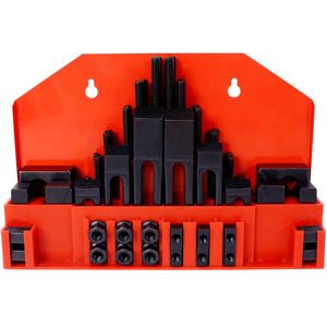 Kit di serraggio a T da 58 pezzi per fresatrice con scanalatura da 7/16 e perno da 3/8-16, attacco generico - Product Image 1