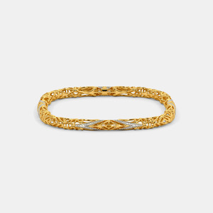 Vintage Filigree Diamond Gold <b>Bangle</b> <b>Bracelet</b> - Product Image 3