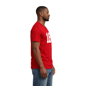 T-shirt à col en V Kappa Alpha Psi numéro 18, vêtements de fraternité grecque avec motif audacieux, confort premium et coupe élégante - Product Image 3