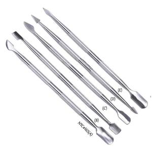 Outil professionnel de polissage des ongles, lime à ongles double face en acier inoxydable avec manche en plastique - Product Image 6