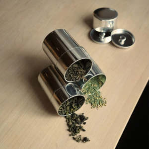 กระป๋องชาสแตนเลสสีเงิน ฝาปิดสองชั้น ปิดสนิท ภาชนะเก็บอาหารในครัว กระปุกใส่เมล็ดกาแฟ ภาชนะโลหะใส่เครื่องเทศ ถั่ว น้ำตาล - Product Image 6