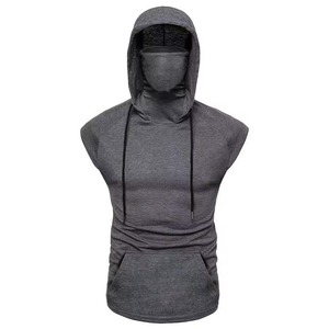 2026 <b>Men's</b> <b>Pink</b> Sleeveless Hooded Solid Color Knitted Casual Top Regular Fit <b>Hoodie</b> Available For Online Sale Now In Low Price - Product Image 4