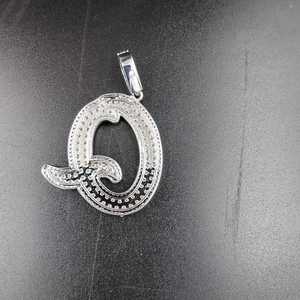 Colgante Hip Hop con Inicial Q Personalizada de Moissanita, con Incrustaciones de Diamantes, en Plata de Ley 925, Joyería Fina, Colgantes y Dijes - Product Image 4
