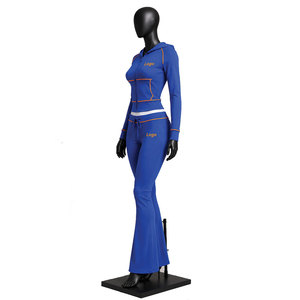 Custom <b>Women's</b> Green <b>Velour</b> <b>Tracksuit</b> Set Zip Jacket Flare Pants Fashion Lounge wear Custom Logo Wholesale Private Label Apparel - Product Image 3