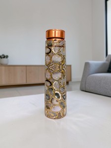 Gemstone <b>Mosaic</b> Water Bottle from Indian exports international. (Certified pure copper) - Product Image 1