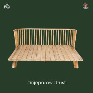 Cama de Plataforma de Madera de Teca Tropical, Tamaño King, Muebles Duraderos para Exteriores, Cojín Blanco, Diseño de Madera Sólida - Product Image 3