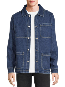 Men's New Fashion 100% Cotton <b>Denim</b> <b>Jacket</b> in Dark Blue High Street Style for Winter <b>Denim</b> <b>Jacket</b> with <b>Custom</b> Logo Design - Product Image 4