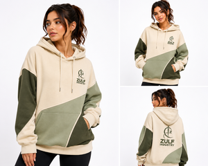 Sweat-shirt à capuche surdimensionné en polaire respirant pour femme, avec blocs de couleur, service OEM ODM - Product Image 6