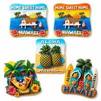 Aimant de réfrigérateur personnalisé Hawaï en résine 3D, souvenir Aloha, plage tropicale, autocollant pour réfrigérateur, décoration de cuisine, cadeau