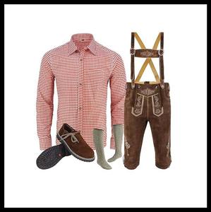 Tenue authentique allemande en Lederhosen pour homme, 5 pièces, costume bavarois pour le festival d'Oktoberfest - Product Image 1