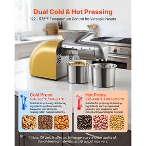 Prensa de Aceite Eléctrica Automática de 1250W, Capacidad de 11 LBS/H, Extractor de Aceite de 220V para Uso Doméstico y Comercial - Product Image 2