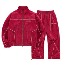 Ensemble survêtement et veste coupe-vent en nylon sur mesure, nouvelle collection été, design 2-en-1 respirant en polyester pour adultes, style streetwear