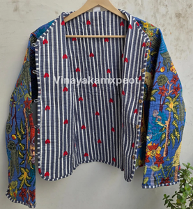 2026 Hot Selling Unique Bohemian Embroidery Cotton Jacket Reversible <b>Quilted</b> Eco-Friendly Soft Breathable Outerwear for Women - Product Image 5
