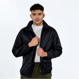 Veste coupe-vent imperméable à fermeture éclair pour homme, sur mesure, grandes tailles, manches longues, à capuche, en polyester - Product Image 5