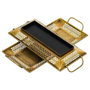 Nouvelle Arrivée : Plateau Métallique de Luxe pour Présentation Accueillante de Cocktails et Mocktails – Finition Chaleureuse Moderne Ajoute de la Profondeur à la Table Superposée - Product Image 2