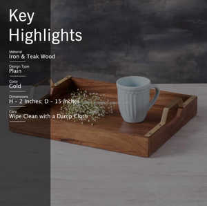 ถาดเสิร์ฟไม้ธรรมชาติพร้อมด้ามสแตนเลส100% ชั้นเดียวห้องครัวห้องนั่งเล่นการออกแบบห้องครัวเสร็จสิ้นเป็นรูปสี่เหลี่ยมผืนผ้า - Product Image 6