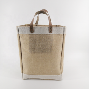 Sustainable Natural Burlap Jute Grocery Bag with <b>Soft</b> Cotton Handles for Eco Conscious Shopping - Product Image 6