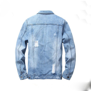 New Arrival Winter Casual Korean Trend Menswear Jean <b>Jacket</b> for <b>Men</b> Distressed Slim <b>Denim</b> <b>Jacket</b> - Product Image 2