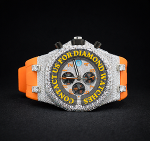 Top Rated VVS Moissanite Diamond Round <b>Case</b> Business & Fashion Sport Style Stainless Steel Hip Hop Luxury Quartz <b>Watch</b> Unisex - Product Image 1